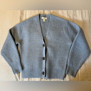 H&M Cardigan Light Blue Wool Blend XS EUC